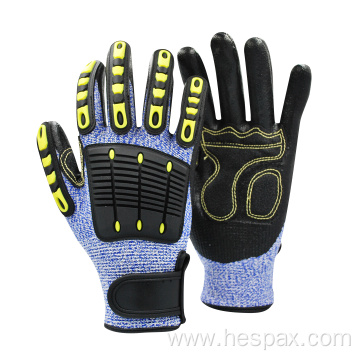 Hespax Drilling HPPE Anti-impact TPR Labour Gloves